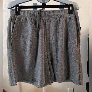 Gray Athletic Shorts with Elastic Waistband and Soft Cotton-Blend